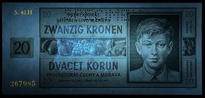 小福收藏拍卖第205期 裸钞场 本期有多张豹子号靓号  大量民国钞 百慕大样钞洋葱冠全套  阿富汗首年份查希尔国王和独立纪念碑 仅发行1000枚亚克力砖封蒙古20000图格里克帝国800周年纪念钞 卢旺达 东加勒比 斯里兰卡等多国精美纸币 波西米亚和摩拉维亚 1944年 20克朗 样钞 unc