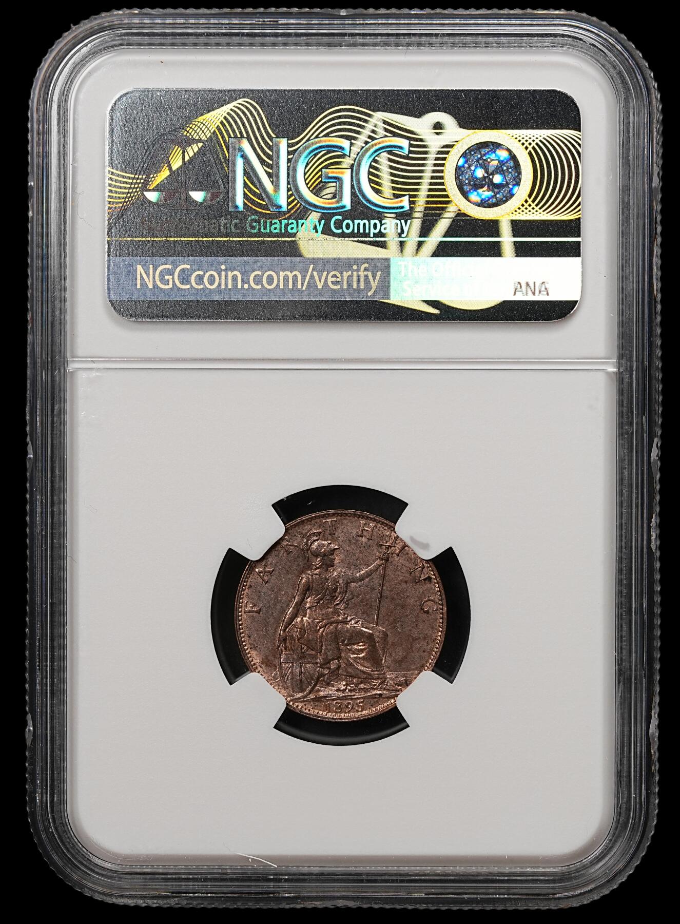 修遠堂世界钱币第112期 NGC MS62BN 1895年英国1法新铜币