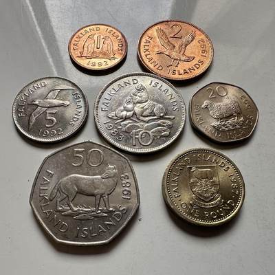 🌹外币初藏🌹🐯2026年第44场   每周二四六晚8️⃣点  世界硬币 - 福克兰群岛七枚套