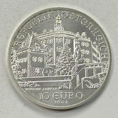 S&S Numismatic世界钱币-拍卖 第126期  获奖币*奥地利2002年 奥地利风情-安布拉斯宫 10欧元纪念银币  17.3克925银 裸币