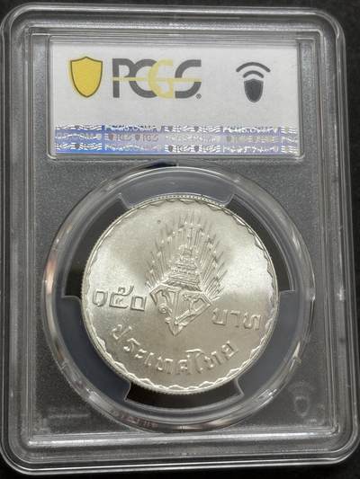 文馨钱币收藏第 303 场，【五一钱币荟，收藏盛宴】长期接代拍业务 PCGS MS66 泰国 1977 年佛历 2520 年哇集拉隆功王储和索姆斯公主 150 铢纪念银币