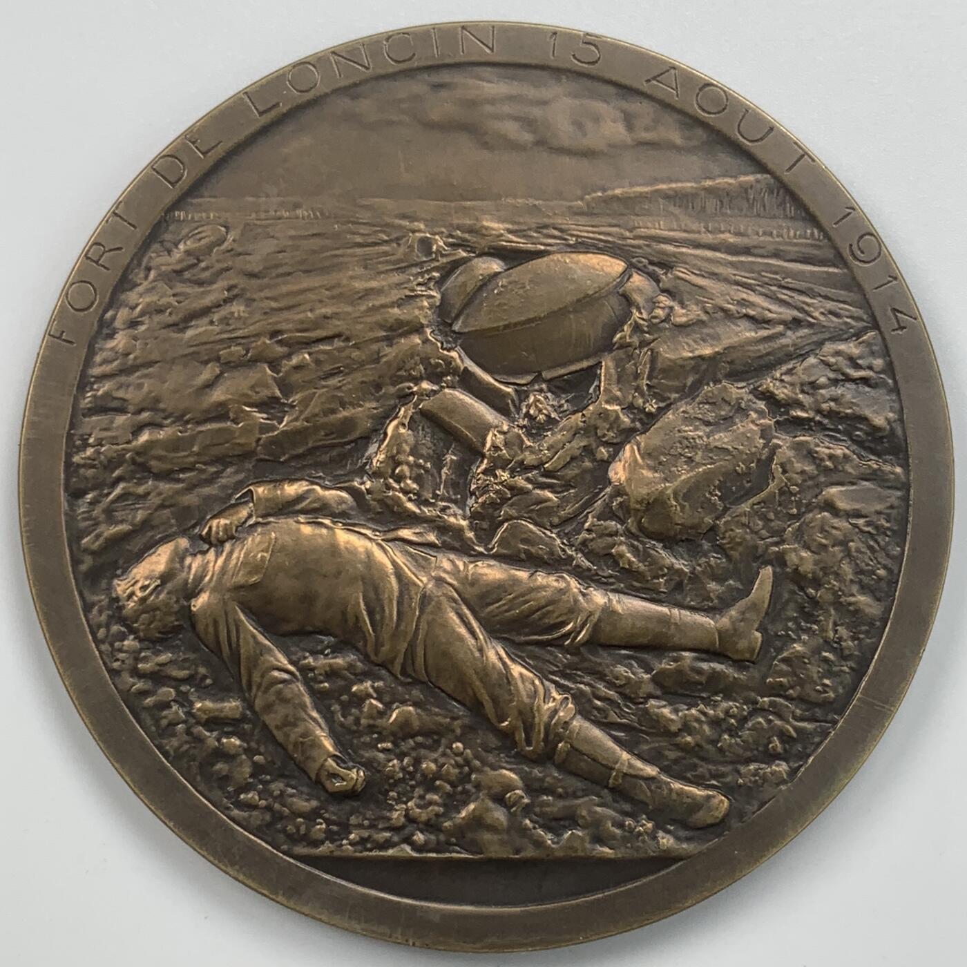 掌中浮雕-藏着的欧洲第059场 1914年比利时列日要塞防御战纪念铜章，70mm