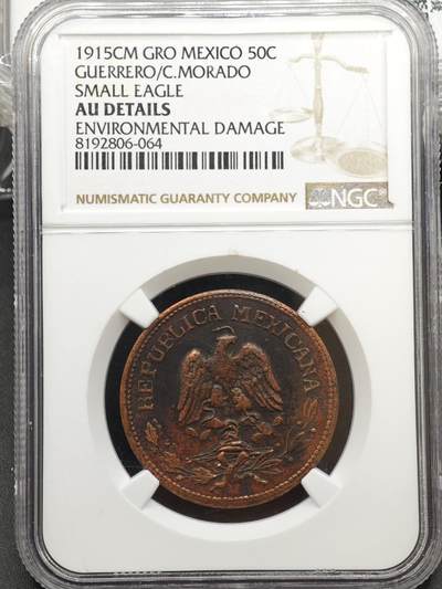 【淘币小摊】实时拍第八百九十六拍   银币套币场    每周一统一发货 墨西哥1915年内战币50分铜币 NGC AUD