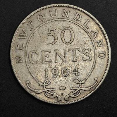 【淘币小摊】实时拍第八百九十六拍   银币套币场    每周一统一发货 纽芬兰1904年爱德华七世50分银币