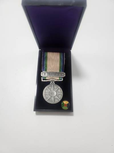 南水社第5次拍卖  日本大东亚战争从军记章 地图版 完好带盒略