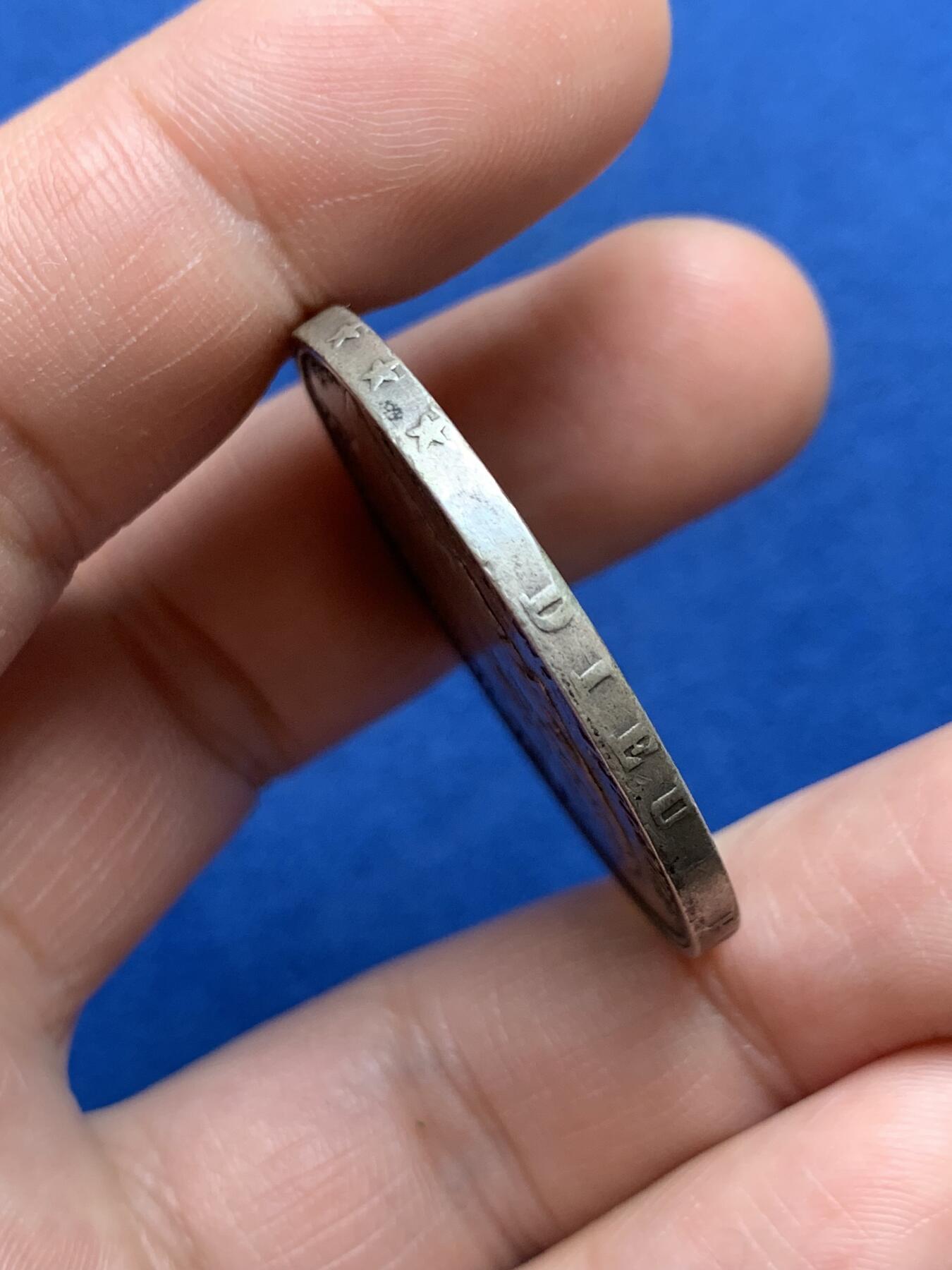 《竞宝斋》第482场 周日，周一 2场连拍 （全场包邮）20级店铺 欢迎送拍 比利时1865年利奥波德一世5法郎银币