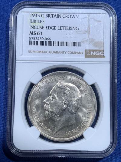 《竞宝斋》第482场 周日，周一 2场连拍 （全场包邮）20级店铺 欢迎送拍 - NGC MS61 英国1935年乔治五世木马剑银币，爆霜感，整体状态很好，感觉低评了。