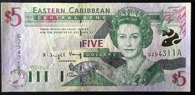 小福收藏拍卖第205期 裸钞场 本期有多张豹子号靓号  大量民国钞 百慕大样钞洋葱冠全套  阿富汗首年份查希尔国王和独立纪念碑 仅发行1000枚亚克力砖封蒙古20000图格里克帝国800周年纪念钞 卢旺达 东加勒比 斯里兰卡等多国精美纸币 东加勒比（A）安提瓜 2000年 5元 双尾 unc