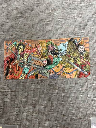 喜灰玩卡拍卖第八期，接拍品0佣金，欢迎送拍，释放现金流，让自己有资金可以购买更多喜欢的卡牌，让别的卡友能淘到更多心仪的卡牌 【手绘】 云龙手绘 三英战吕布 三拼卡