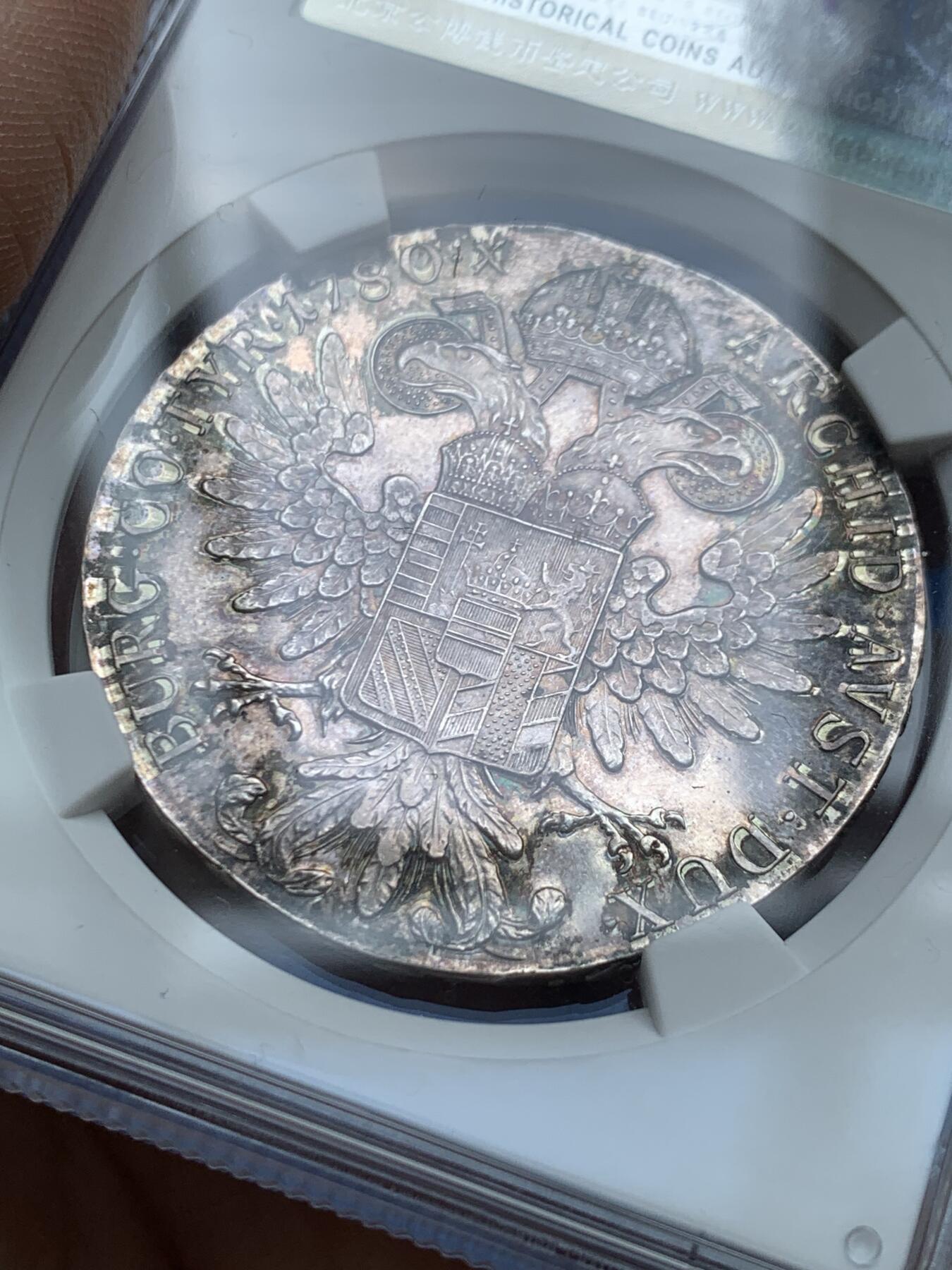 《竞宝斋》第482场 周日，周一 2场连拍 （全场包邮）20级店铺 欢迎送拍 公博 AU01 极品转光 奥匈帝国大奶妈银币，1780年后铸，28g 833银，投资收藏好品，细节清晰，包浆自然。