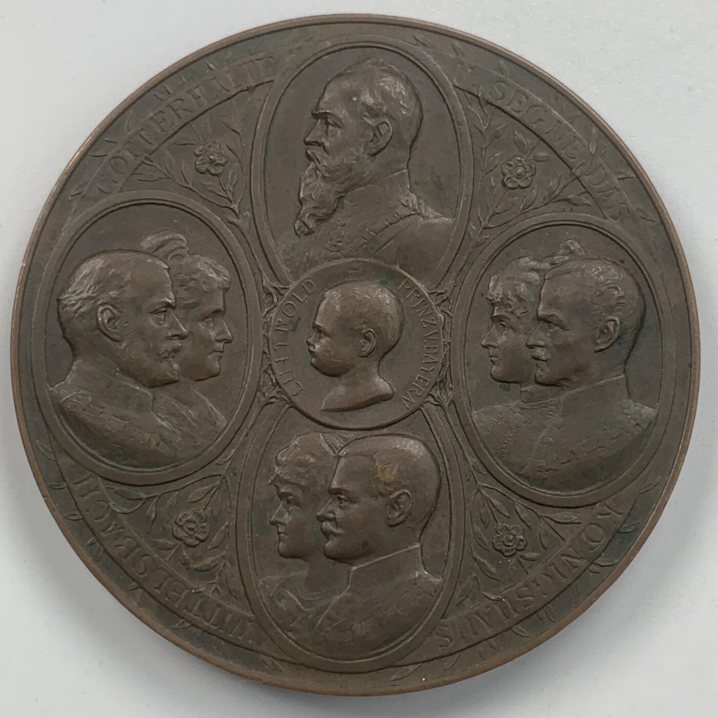 掌中浮雕-藏着的欧洲第059场 1901年巴伐利亚王位继承人诞生纪念铜章，55mm，Borsch雕刻