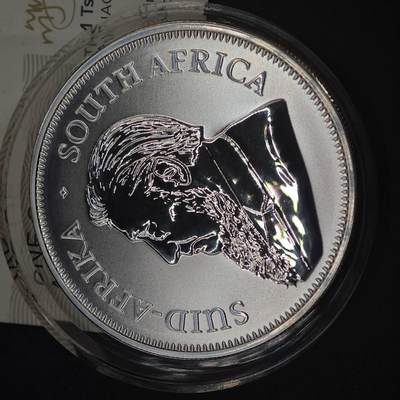 【淘币小摊】实时拍第八百九十六拍   银币套币场    每周一统一发货 南非2017年1兰特克鲁格磨砂非流通银币 跳羚（带50周年私印，纪念金币发行50周年）1盎司999银 带原厂袋子和证书
