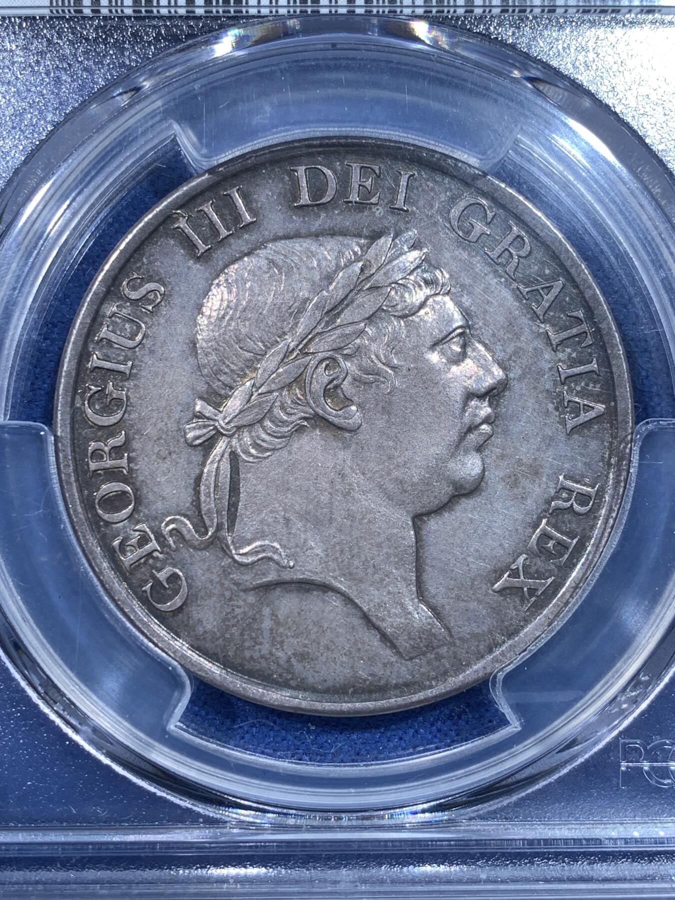 《竞宝斋》第482场 周日，周一 2场连拍 （全场包邮）20级店铺 欢迎送拍 PCGS MS62 英国1814年乔三3先令银币 英格兰银行代币 少见品种