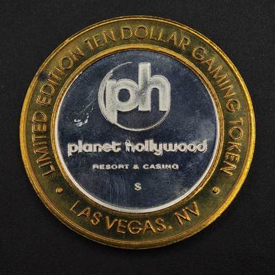 【淘币小摊】实时拍第八百九十六拍   银币套币场    每周一统一发货 美国拉斯维加斯好莱坞星球（Planet Hollywood Resort & Casino）10美元银芯代币 重40克银芯0.6盎司999银