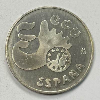 S&S Numismatic世界钱币-拍卖 第126期  西班牙1990年 卡斯蒂利亚的阿方索十世 5埃居纪念银币 33.62克925银