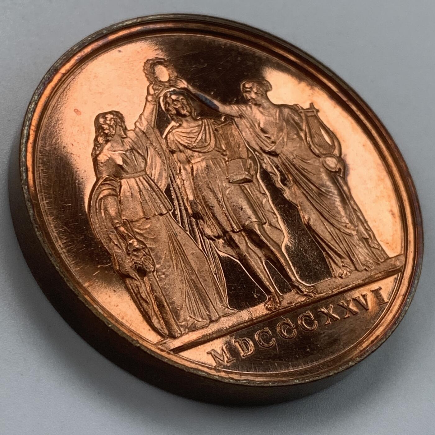 掌中浮雕-藏着的欧洲第059场 德国伟大诗人歌德纪念铜章，43mm