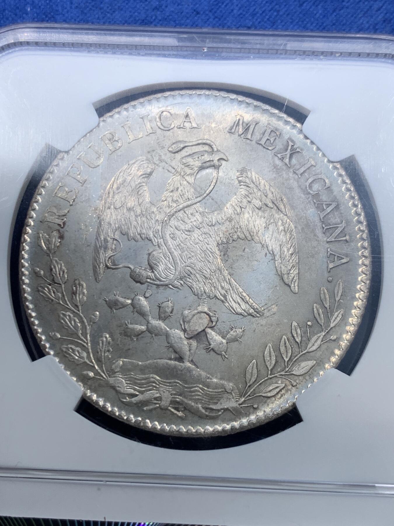 《竞宝斋》第482场 周日，周一 2场连拍 （全场包邮）20级店铺 欢迎送拍 NGC MS63 墨西哥1895年ZS FZ花边鹰洋银币 历经百年崭新出场