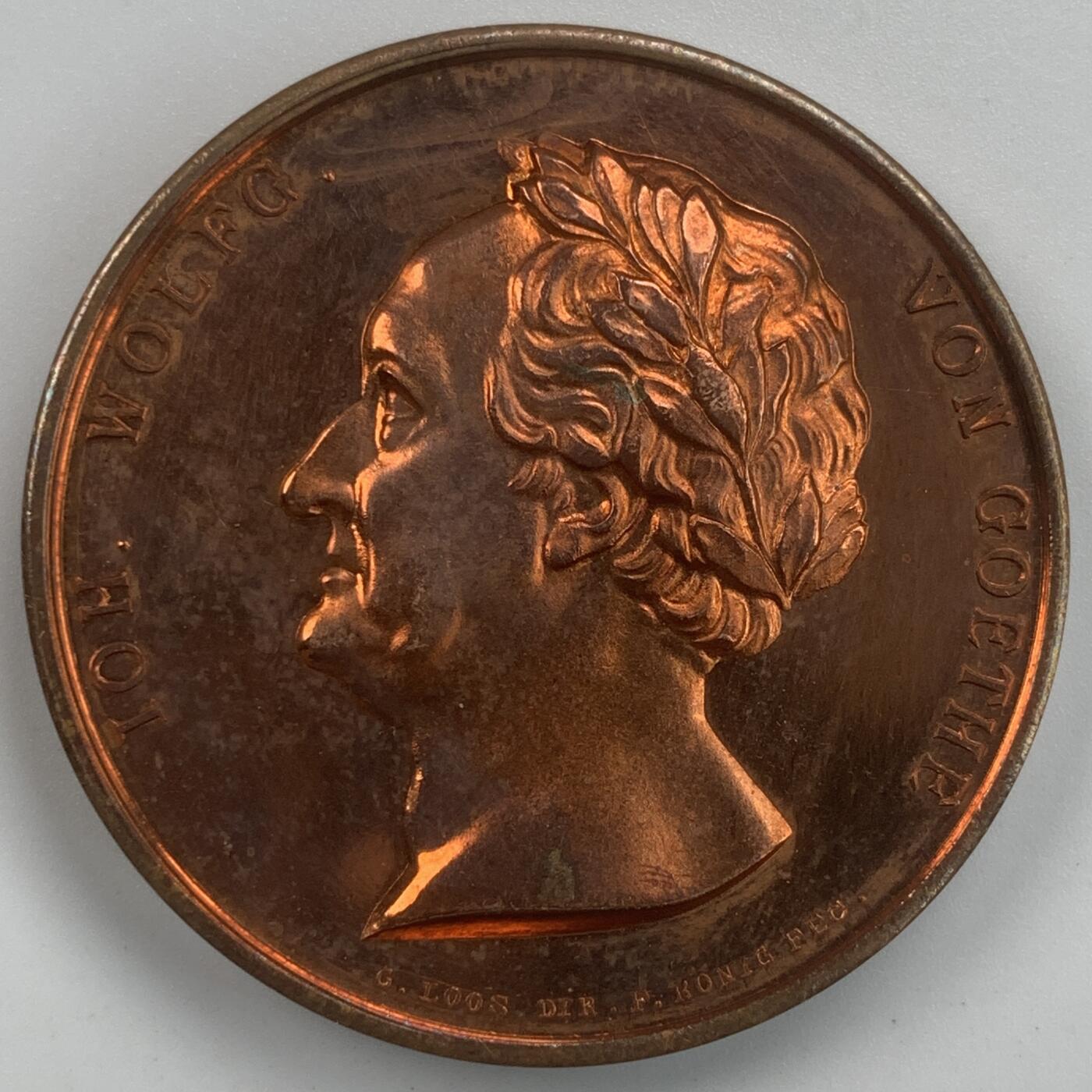 掌中浮雕-藏着的欧洲第059场 德国伟大诗人歌德纪念铜章，43mm