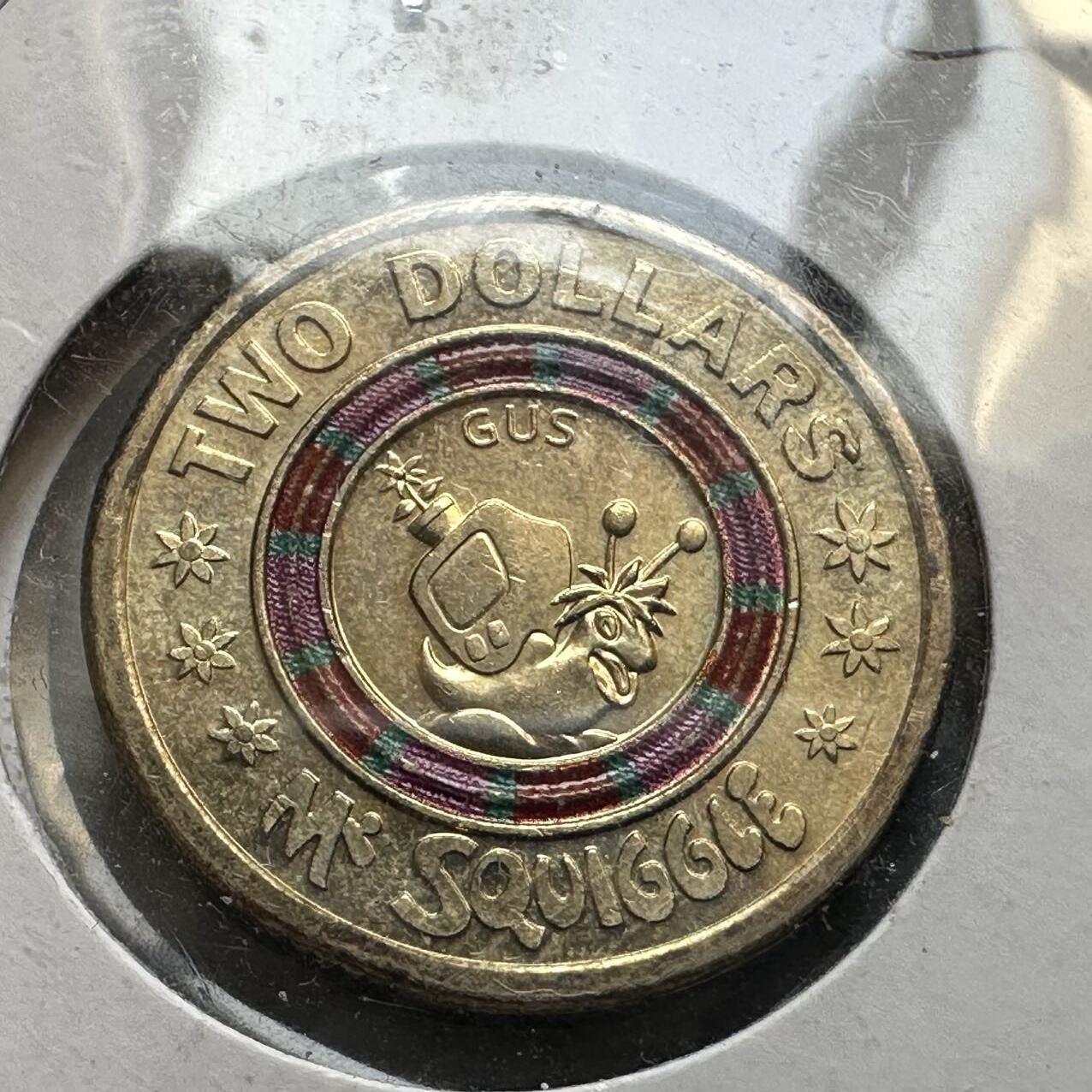 🌹外币初藏🌹🐯2026年第44场   每周二四六晚8️⃣点  世界硬币  澳大利亚 2019年 《Mr Squiggle》系列2澳元彩色纪念币（Gus版）