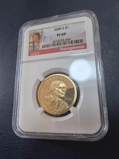 长老汇马年精选第十九场拍卖 2000S美国千禧年套装萨卡加维亚原住民1元精制铜币，NGC PF69，特殊标，更高2枚
