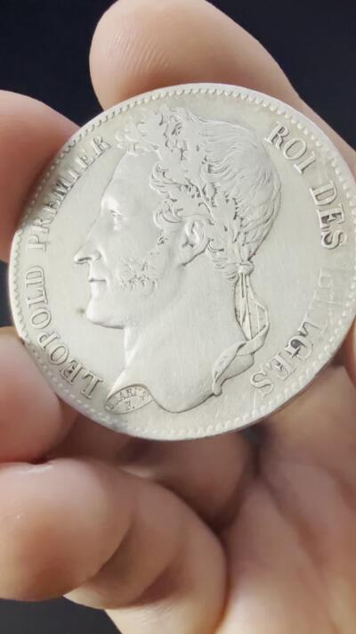 【周六 19:30】乾藏阁外国银币专场・裸币 / 评级币 + 银章铜章 保真包老 比利时 1849 年 利奥波德一世 5 法郎 大银币