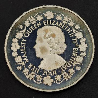 【淘币小摊】实时拍第八百九十六拍   银币套币场    每周一统一发货 福克兰群岛2001年女王75周岁50便士精制银币