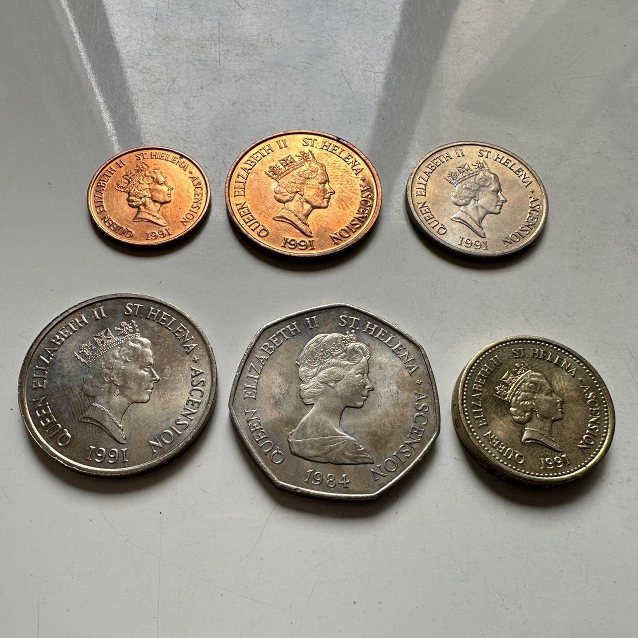 🌹外币初藏🌹🐯2026年第44场   每周二四六晚8️⃣点  世界硬币 圣赫勒拿和阿森松 混版6枚套