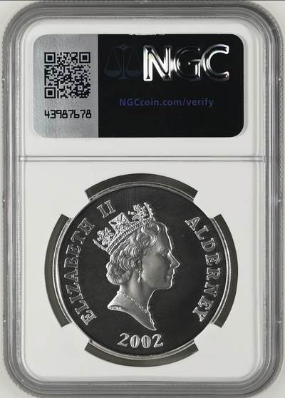 S&S Numismatic世界钱币-拍卖 第126期  获奖币*奥尔德尼岛2002年 戴安娜王妃逝世5周年 5英镑精制纪念银币 NGC PF69UC  28.28克925银