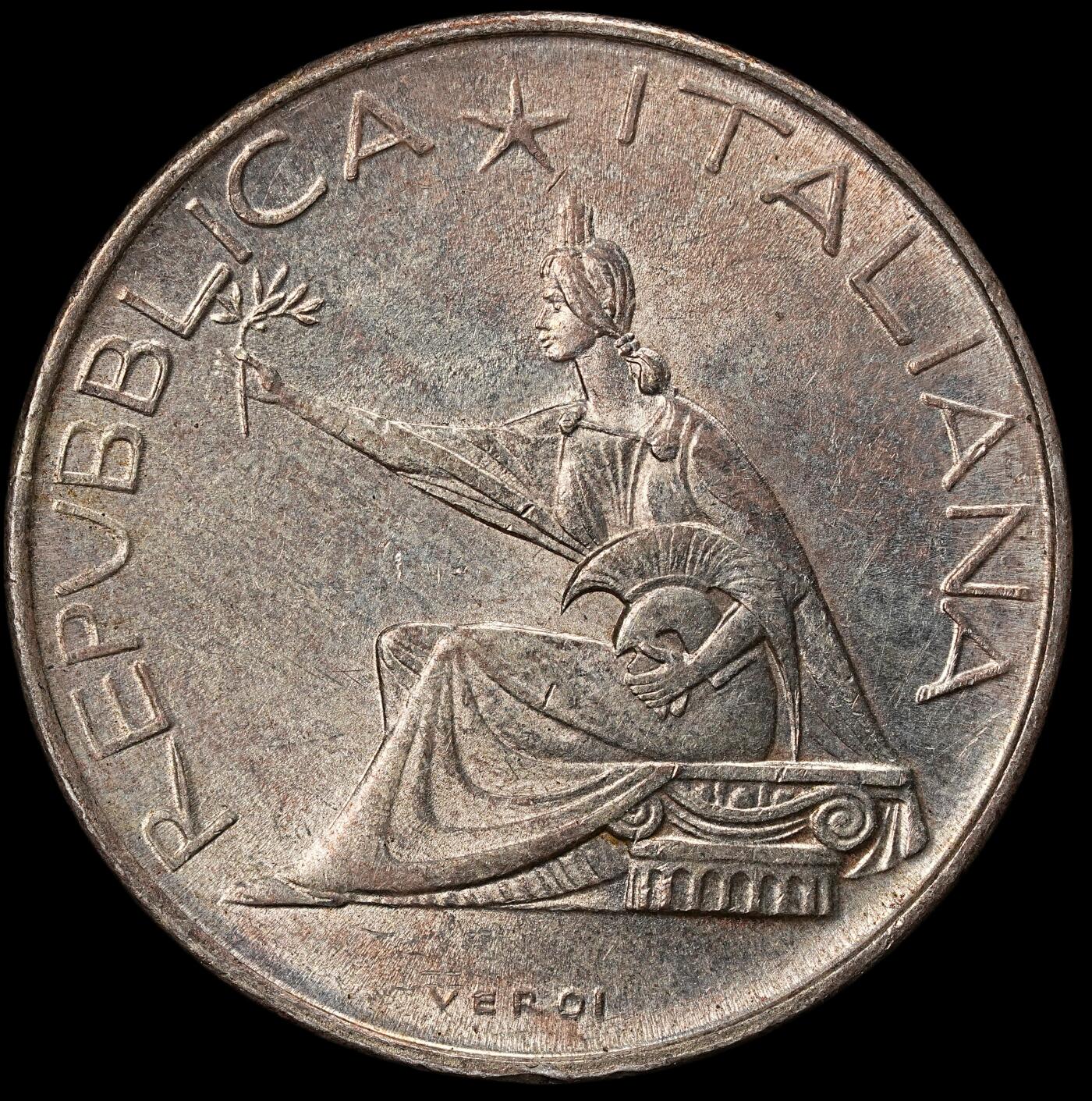 修遠堂世界钱币第112期  1961 年意大利统一建国百年 500 里拉银币，11g，含银83.5%