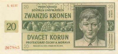 小福收藏拍卖第205期 裸钞场 本期有多张豹子号靓号  大量民国钞 百慕大样钞洋葱冠全套  阿富汗首年份查希尔国王和独立纪念碑 仅发行1000枚亚克力砖封蒙古20000图格里克帝国800周年纪念钞 卢旺达 东加勒比 斯里兰卡等多国精美纸币 波西米亚和摩拉维亚 1944年 20克朗 样钞 unc