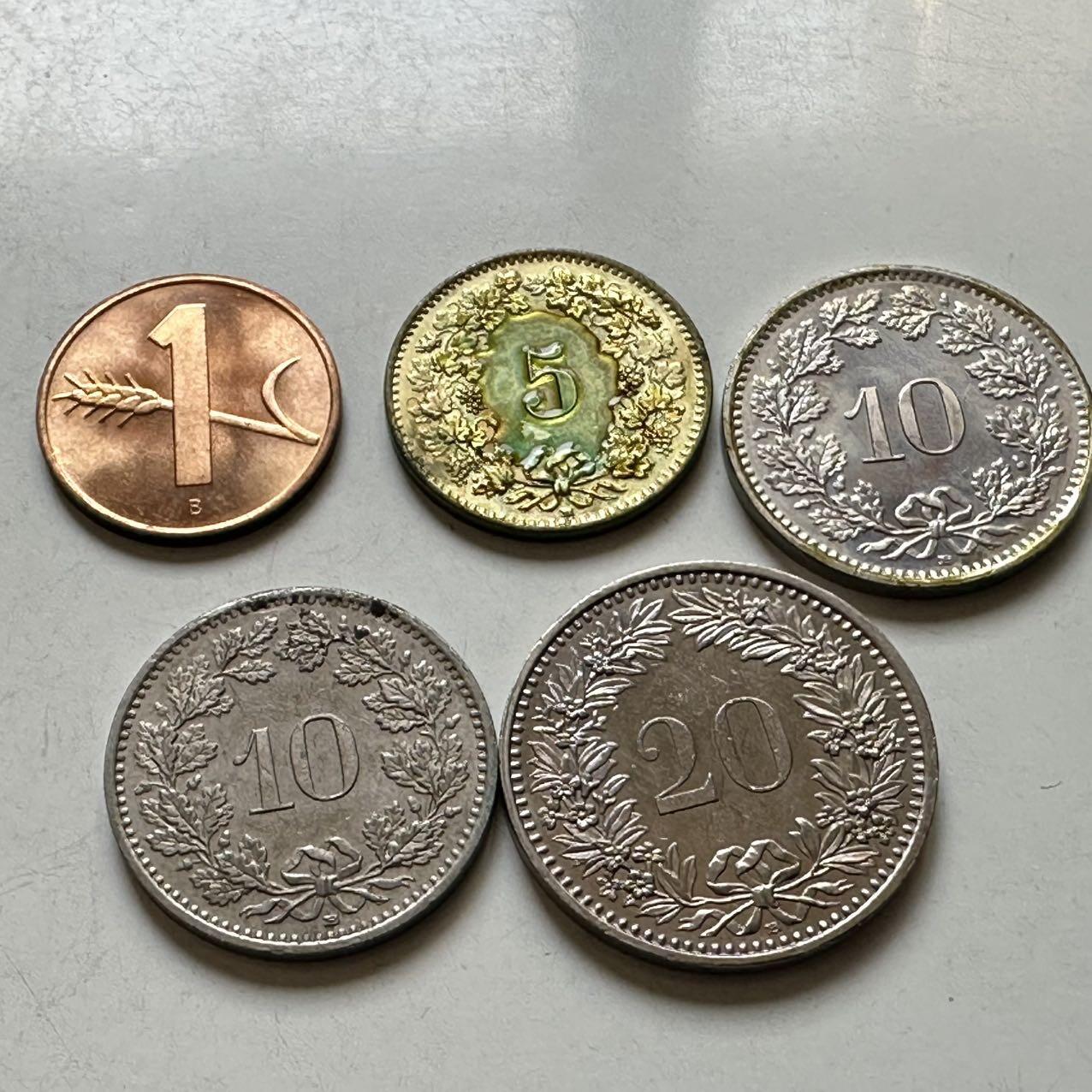 🌹外币初藏🌹🐯2026年第44场   每周二四六晚8️⃣点  世界硬币 瑞士小面值5枚