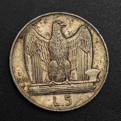 【淘币小摊】实时拍第八百九十六拍   银币套币场    每周一统一发货 意大利1930年5里拉银币