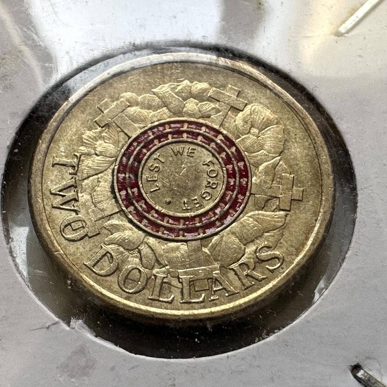 🌹外币初藏🌹🐯2026年第44场   每周二四六晚8️⃣点  世界硬币  澳大利亚 2015年 澳新军团日（ANZAC）百年 2澳元彩色纪念币 