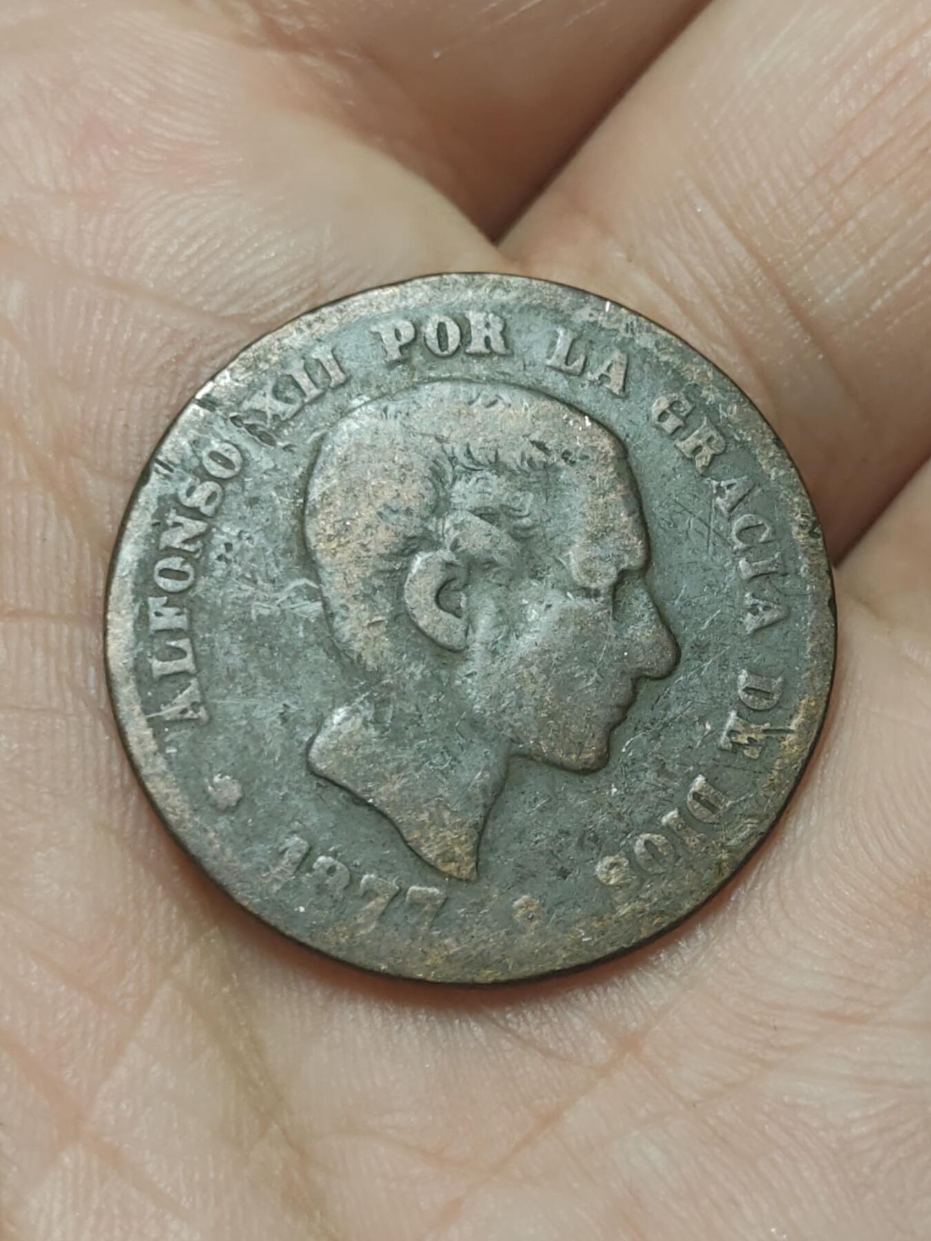 2026年第四十五场(总第二百一十四场）外国好品散币场(免佣金) 西班牙王国1877年5分(阿方索十二世时期，OM八角星标，巴塞罗那造，仅发行3年)