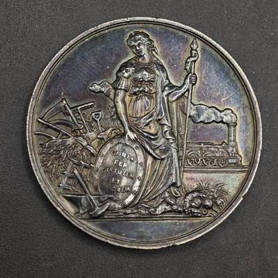 【淘币小摊】实时拍第八百九十六拍   银币套币场    每周一统一发货 1897年法国希农堡（涅夫勒省）农业博览会银质奖章950银15克