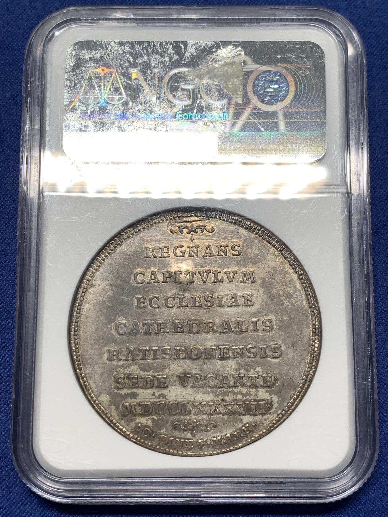 《竞宝斋》第482场 周日，周一 2场连拍 （全场包邮）20级店铺 欢迎送拍 NGC AUD 德国 1787BK 雷根斯堡主教区 缺位泰勒大银币 细节见图