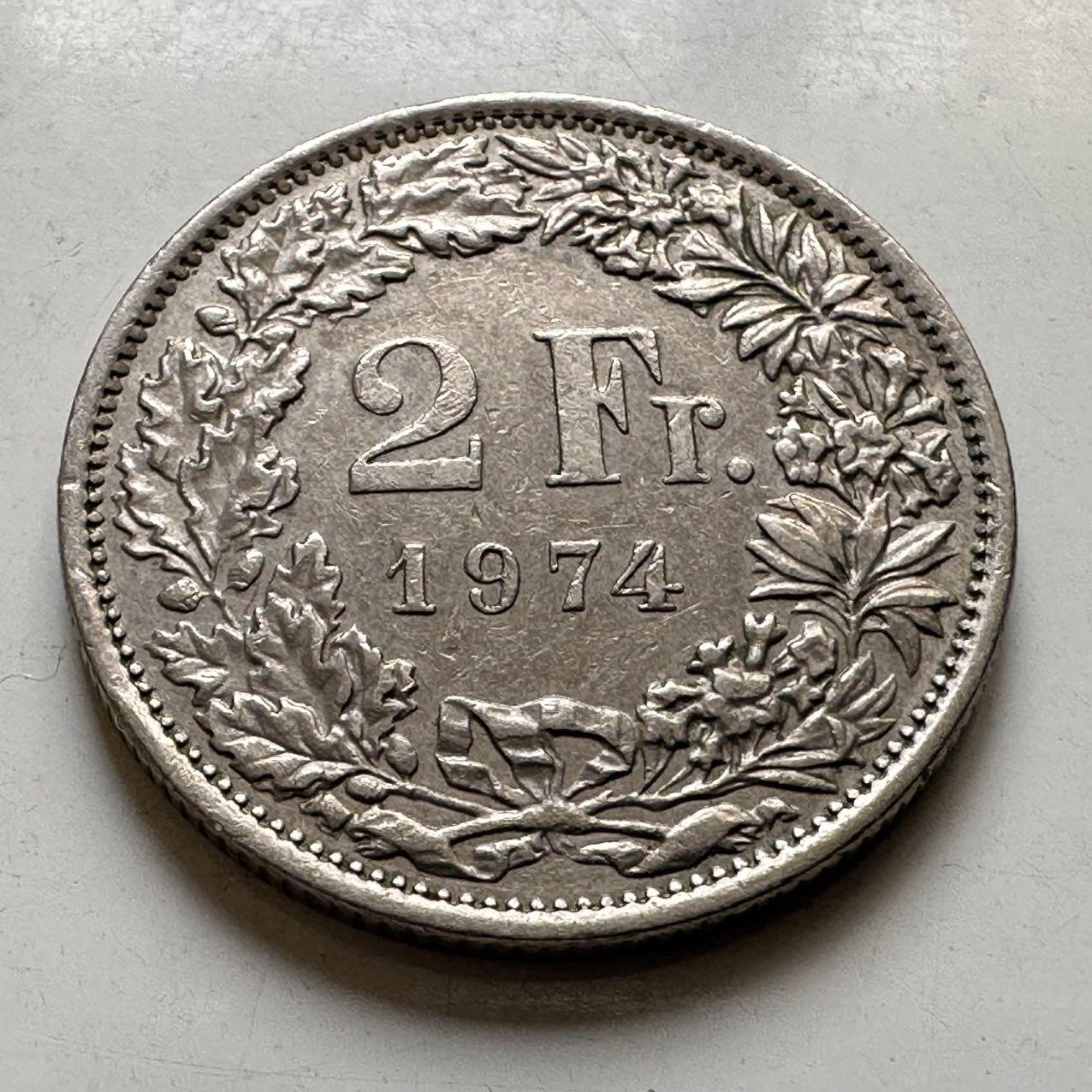 🌹外币初藏🌹🐯2026年第44场   每周二四六晚8️⃣点  世界硬币 瑞士1974年2法郎