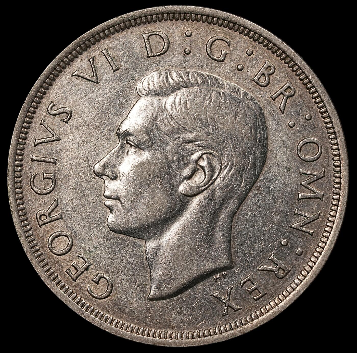 修遠堂世界钱币第112期 1937年英国乔治六世加冕1克朗大银币，28.28g，含银50%