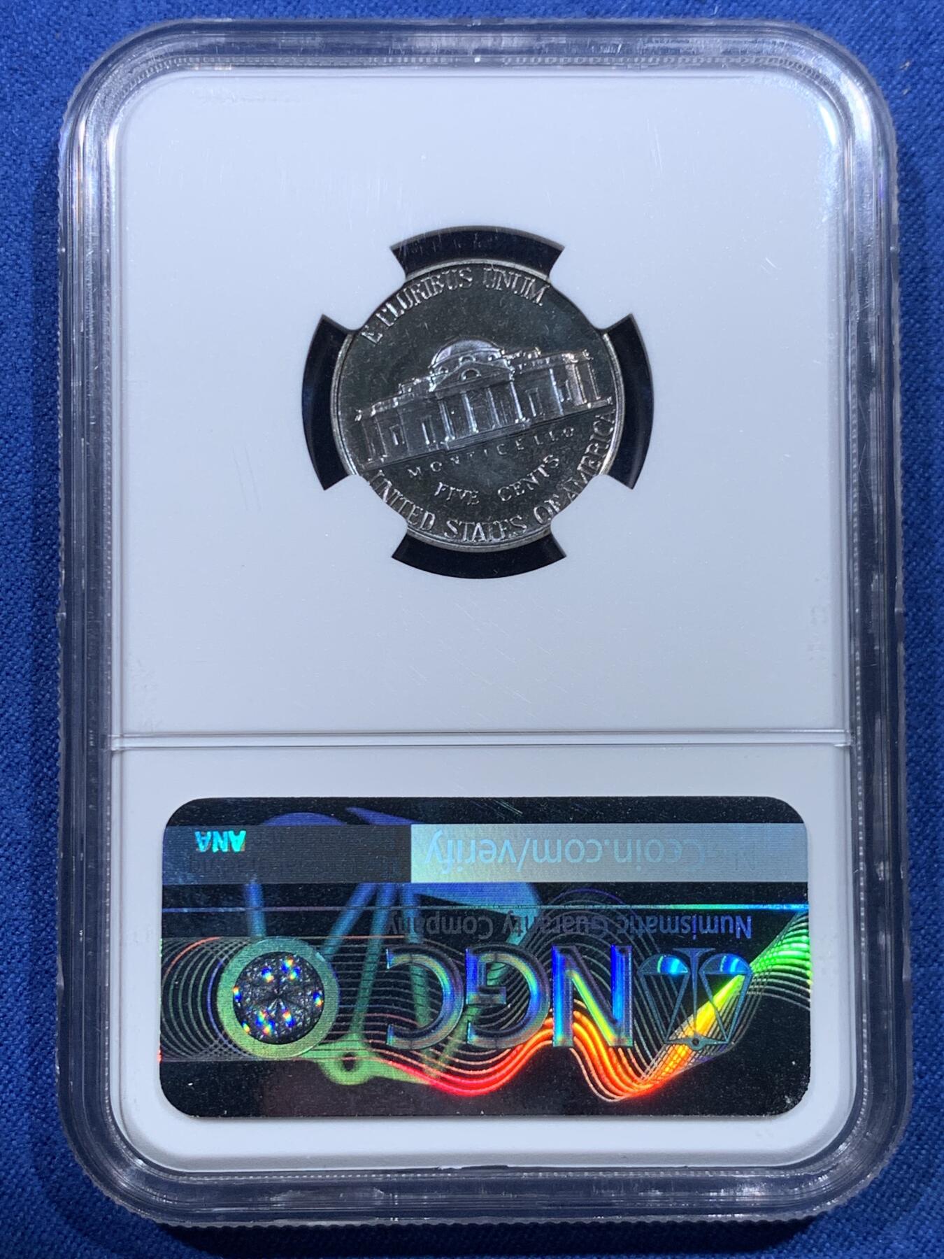 《竞宝斋》第482场 周日，周一 2场连拍 （全场包邮）20级店铺 欢迎送拍 NGC PF66 美国1962年杰克逊5美分镍币，少见早期精制版本，高分