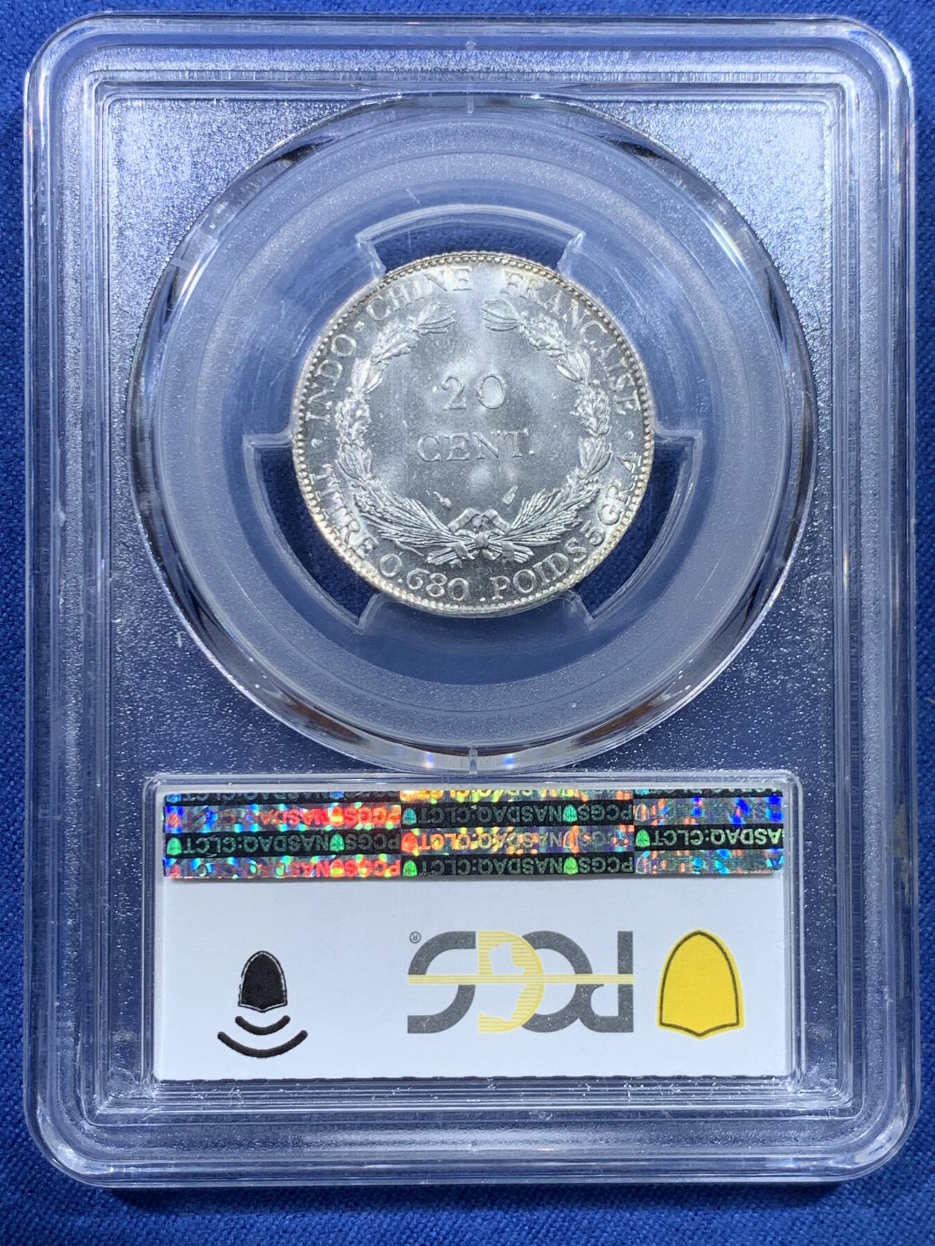 《竞宝斋》第482场 周日，周一 2场连拍 （全场包邮）20级店铺 欢迎送拍 PCGS MS65 法国1937年坐洋二角银币 高分