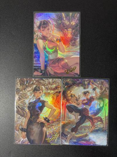 NO.31 好又多金牌大场，期期夯爆，每周必拍！要啥有啥，一站式配齐，方便凑单！（周6晚9点截拍，卖家送拍0抽成！） 江东卡牌 拳皇系列春丽 一套3张 粗彩闪