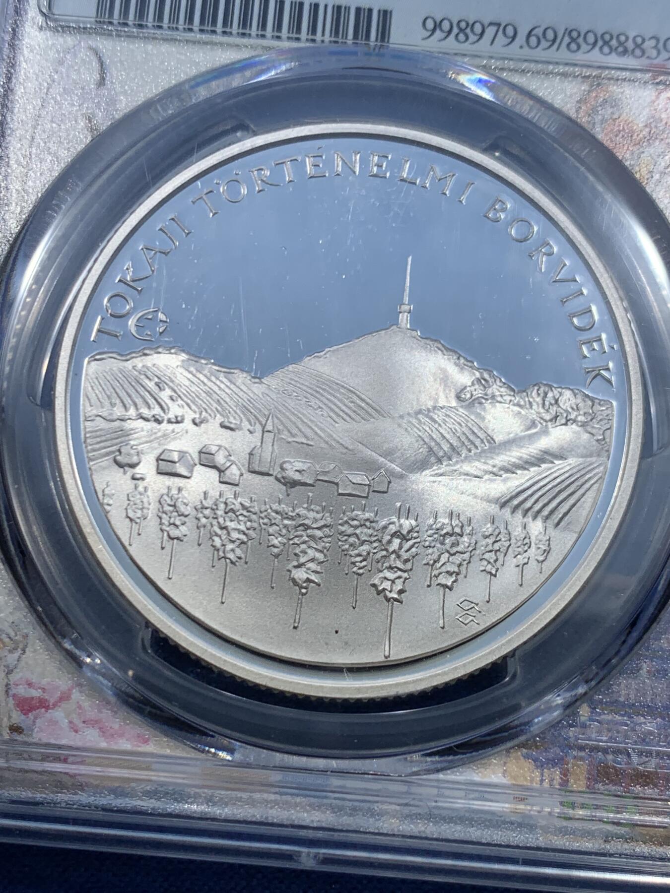 《竞宝斋》第482场 周日，周一 2场连拍 （全场包邮）20级店铺 欢迎送拍 PCGS PR69DCAM 匈牙利2008年5000福林银币，托卡伊历史葡萄酒产区主题，葡萄园风光精制币，顶级分数，镜面深浮雕，状态一流，欧洲酒文化收藏精品