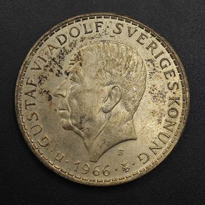 【淘币小摊】实时拍第八百九十六拍   银币套币场    每周一统一发货 瑞典1966年5克朗银币