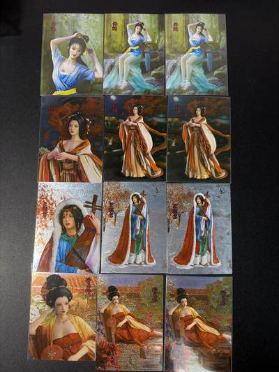 NO.31 好又多金牌大场，期期夯爆，每周必拍！要啥有啥，一站式配齐，方便凑单！（周6晚9点截拍，卖家送拍0抽成！） 【套卡】新秀卡牌 四大美女 每个人物双宫+近景 组成三宫 共计12张卡 折光粗闪