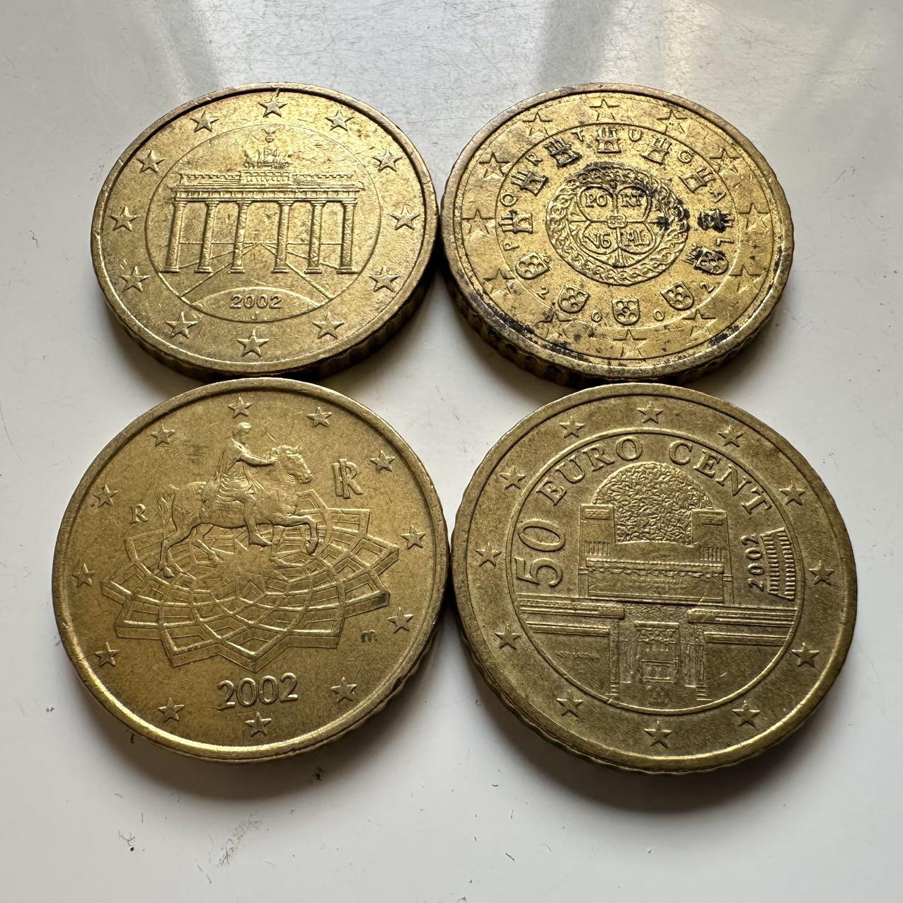 🌹外币初藏🌹🐯2026年第44场   每周二四六晚8️⃣点  世界硬币 50欧分4枚