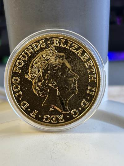 英国2017年女王神兽系列格里芬鹰1盎司纪念金币，9999金