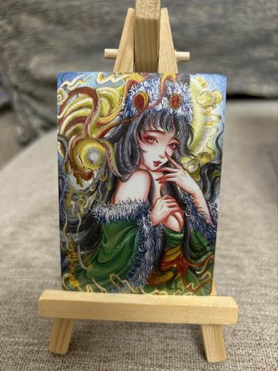 喜灰玩卡拍卖第八期，接拍品0佣金，欢迎送拍，释放现金流，让自己有资金可以购买更多喜欢的卡牌，让别的卡友能淘到更多心仪的卡牌 墨婉 太乙老师绘 生肖兔 粗闪