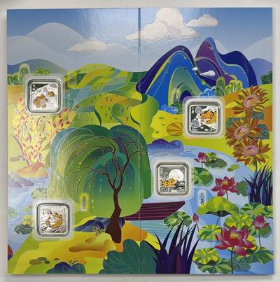 S&S Numismatic世界钱币-拍卖 第126期  中国2022年 光阴的故事-24节气 3元24枚全套彩色精制方形纪念银币 盒证齐全 合集192克999银