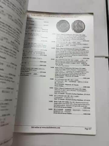 文馨钱币收藏第 303 场，【五一钱币荟，收藏盛宴】长期接代拍业务 2015年 SBP 拍卖目录表，世界各国各朝各代货币成交记录详细介绍目录表，全书共 526 页，厚重。知识丰富全面详细具体，需要的不要错过了，此书不包邮，邮费按实际支付为准