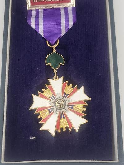 南水社第5次拍卖   在日本大韩民国居留民团 有功章带盒 插针部分有锈